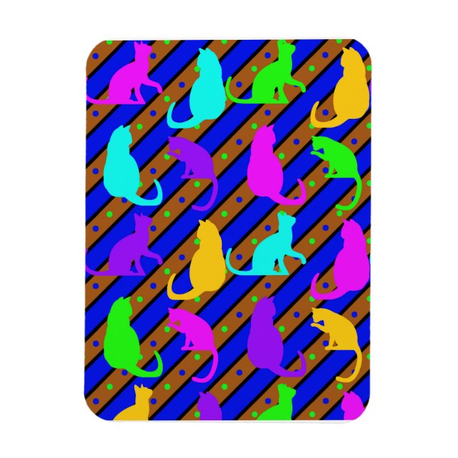 Íman Gatos e polkadots Coloridos (Vertical)