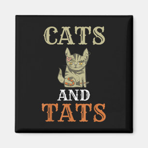 Íman Gatos E Tatuagem De Tinta De Tinta