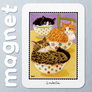 Íman Gatos em Cuecas com Nome Personalizado Magnet