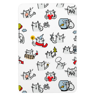 Íman Gatos engraçados, leite e magia.