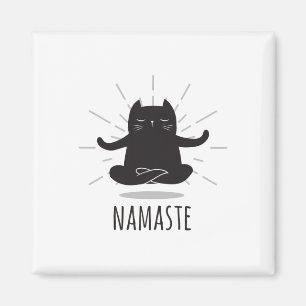 Íman Gatos Engraçados Namaste Poses de Yoga Símbolo de