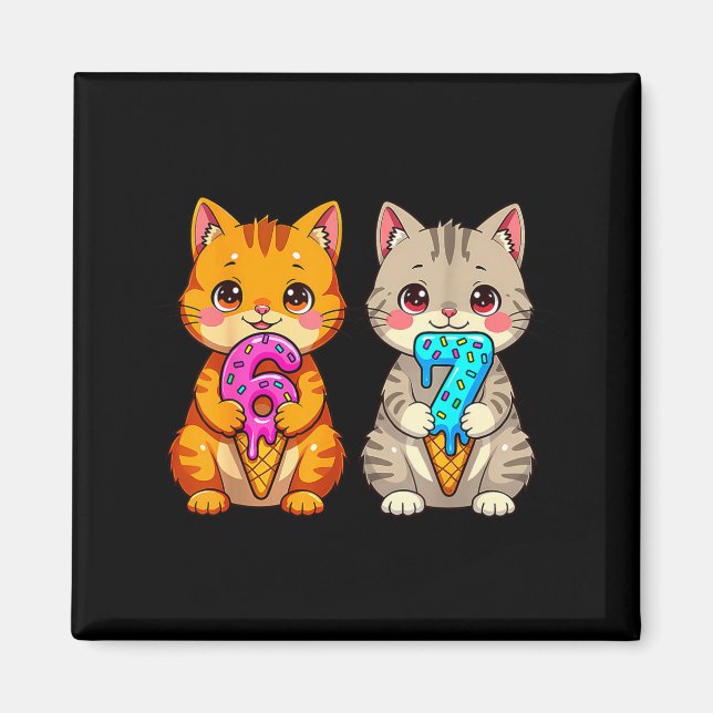 Íman Gatos Kawaii Fofos Neko 67 Drip Meme Engraçado Sei (Frente)