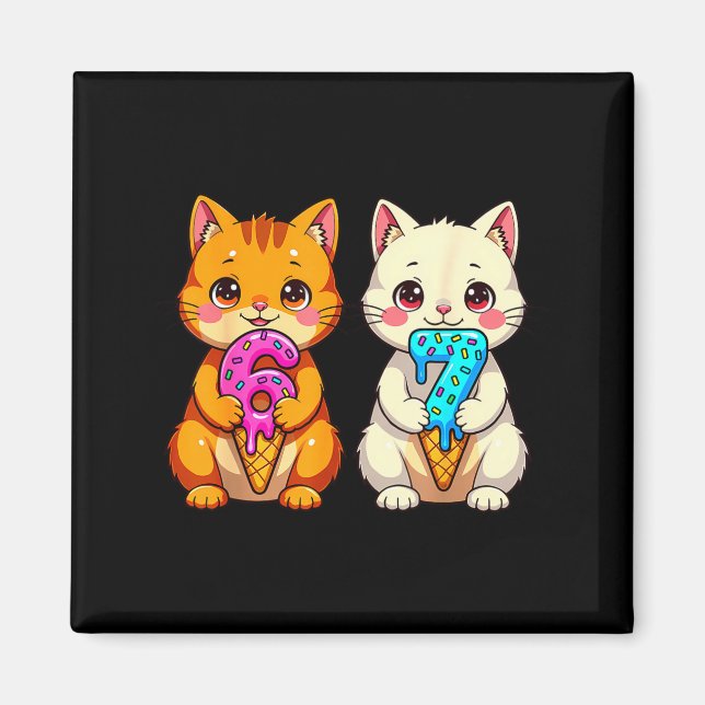 Íman Gatos Kawaii Fofos Neko 67 Drip Meme Engraçado Sei (Frente)
