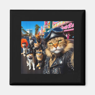 Íman Gatos Motociclistas Engraçados Gatos Gângster Rua 