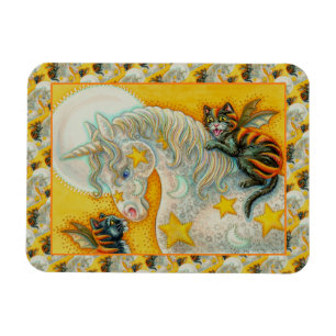 ÍMAN GATOS NEGROS COM COR UNICORN HALLOWEEN