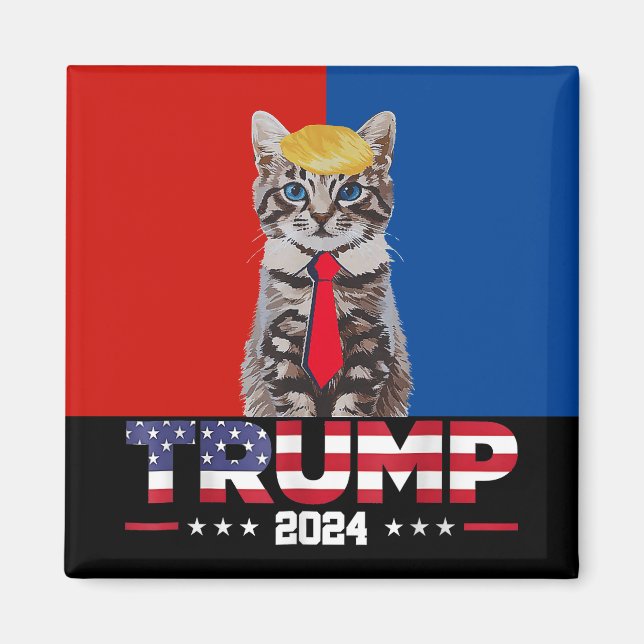 Íman Gatos Para Trump 2024 | Vance Trump Red Blue (Frente)