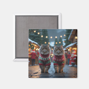 Íman Gatos Persas Natal Neve Feriado