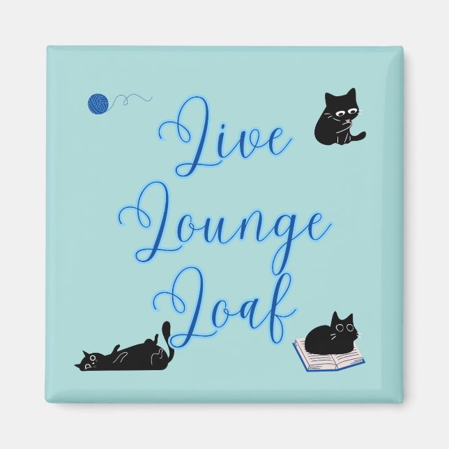 Íman Gatos Preguiçosos na Sala de Estar (Frente)