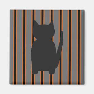 Íman Gatos preto de silhuetas no Halloween e Rico