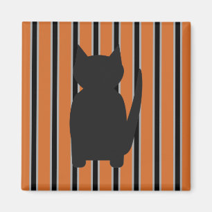 Íman Gatos preto de silhuetas no Halloween e Rico