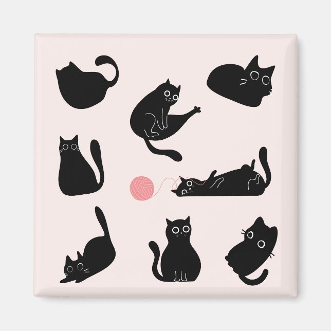Íman Gatos Pretos bobos (Frente)