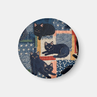 Íman Gatos Pretos Japoneses Fofos Remendo