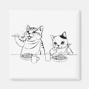 Íman Gatos que comem o bobo engraçado absurdo bonito