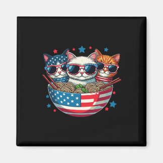 Íman Gatos Ramen Anime Bandeira Americana EUA Engraçado