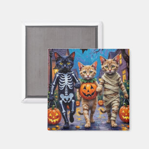 Íman Gatos Siameses Fantasiados de Halloween