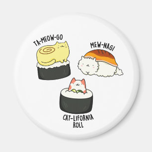 Íman Gatos Sushi Façam Um Pun Sushi