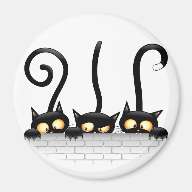 Íman Gatos travessosos, divertidos e engraçados (Frente)