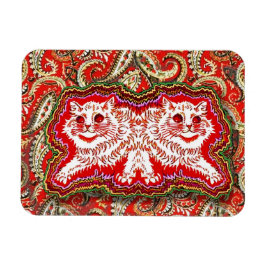 Íman Gatos vermelhos psicodélicos (por Louis Wain)