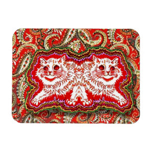 Íman Gatos vermelhos psicodélicos (por Louis Wain)