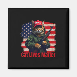 Íman Gatos Vivem Problema Engraçado Trump 2024 Cat Voti