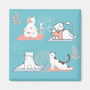 Íman Gatos Yoga Lótus