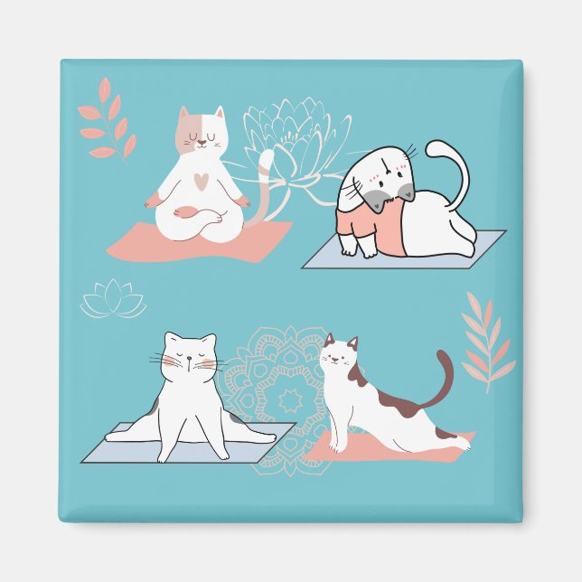 Íman Gatos Yoga Lótus (Frente)