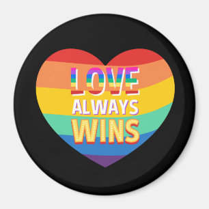 Íman Gay de Orgulho - o amor sempre ganha. Cor do arco-
