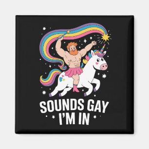 Íman Gay de som Estou Vestindo saia Unicorn LGBTQ