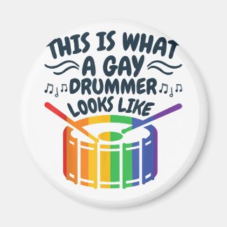Íman Gay Drummer Drumming Orgulho gay Mês LGBTQ Arco-Ír