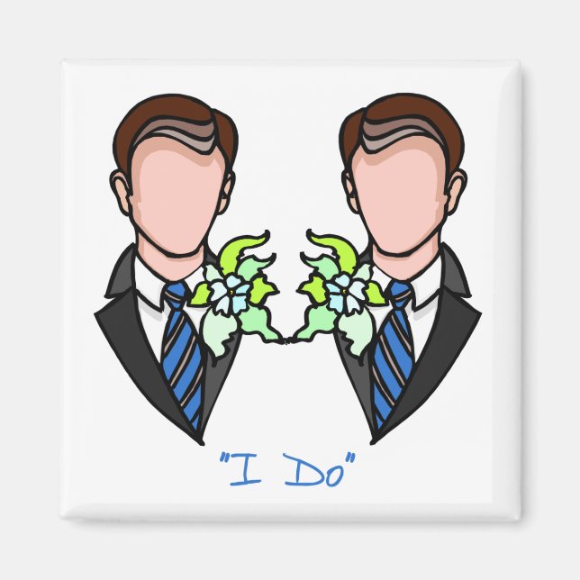 Íman Gay Groom Casamento Magnet (Frente)