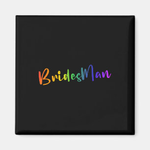 Íman Gay Lgbt Festa de casamento Bridesman Tee Brida