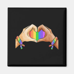 Íman Gay Pride Clothing LGBT Rainbow Flag Heart Unity 