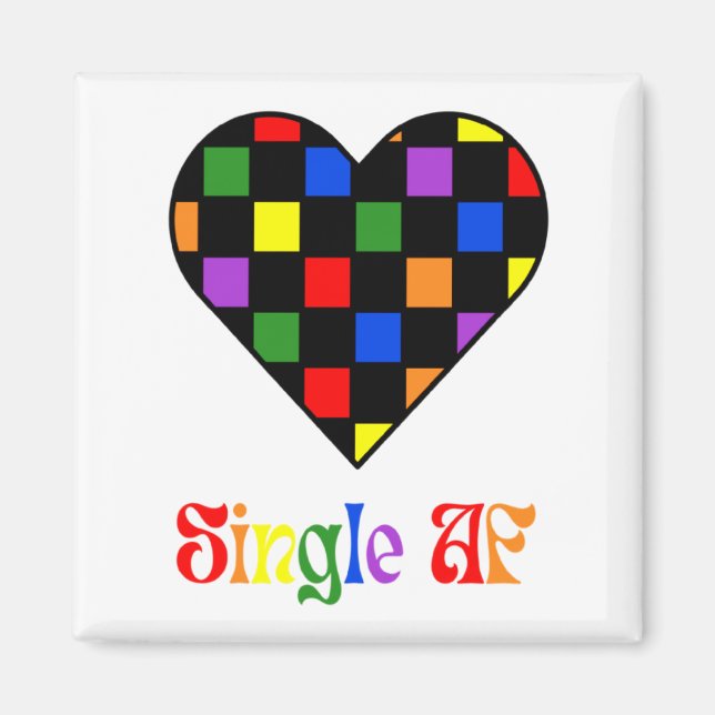 Íman Gay Pride Rainbow Single Af Valentines Day Sarcas  (Frente)