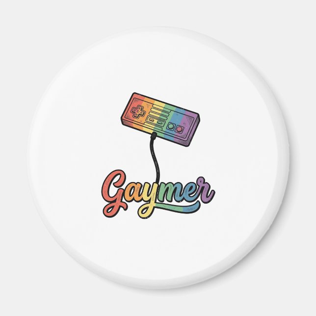 Íman Gaymer Rainbow Gamer Vector Camisa Design_1 (Frente)