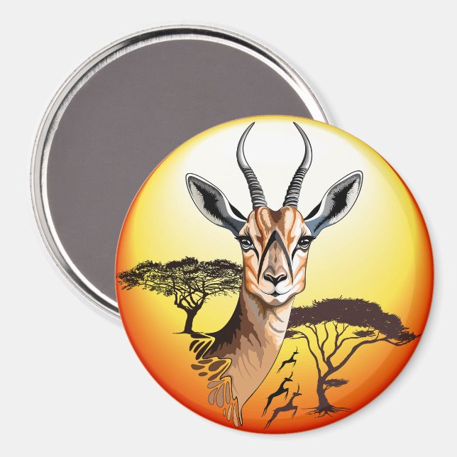 Íman Gazelle African Antelope Wild Animal (Front/Back)