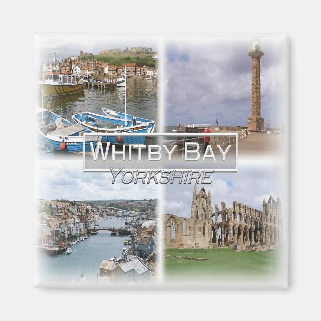 Íman GB0145 Europa, Inglaterra, Whitby Bay, Fridge (Frente)