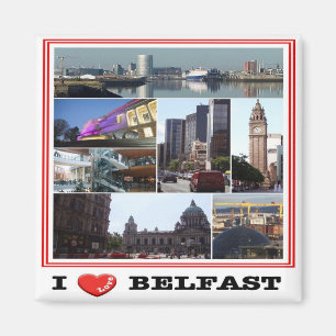 Íman GB - Irlanda do Norte - Belfast - I Love - Colagem