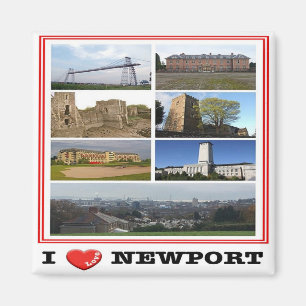 Íman GB - Welsh - Newport - I Love - Collage Mosaic