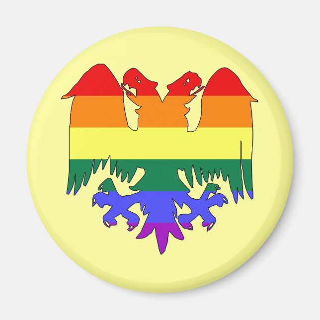 Íman GBT Rainbow Pride Eagle de Dupla Cabeça (Frente)