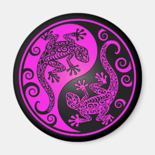 Íman Gecos pretos e magentas de Yin Yang