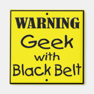 Íman Geek de advertência com ímã do cinturão negro