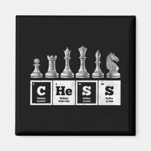 Íman geek de xadrez engraçado química periódica do sist