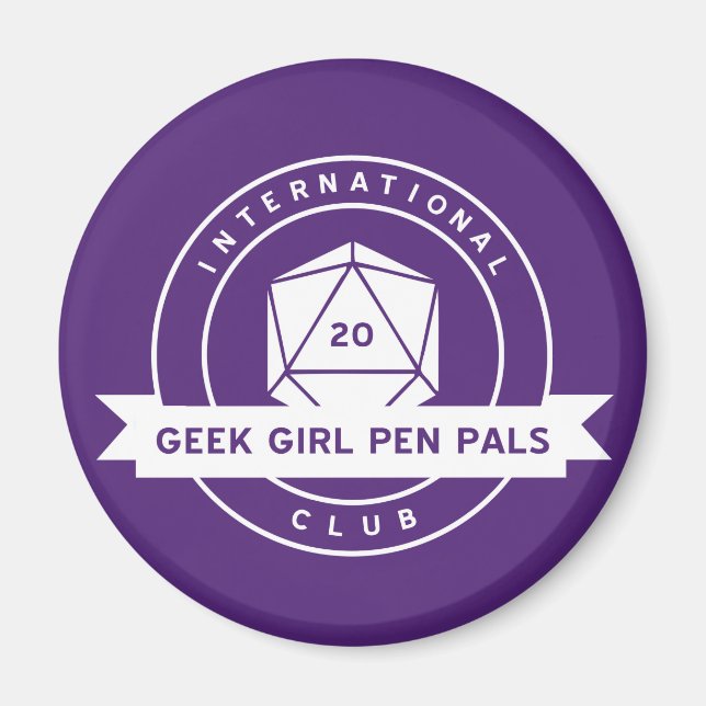 Íman Geek Girl Caneta Pals Magnet (Frente)