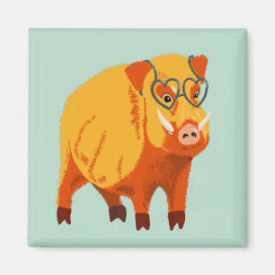 Íman Geek Porco Engraçado Boar Selvagem