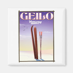 Íman Geilo, poster de viagens do esqui de Noruega