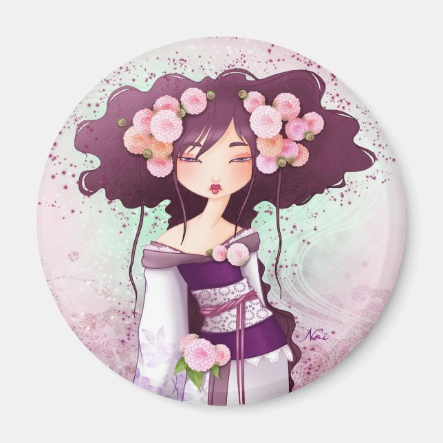 Íman geisha dália (Frente)