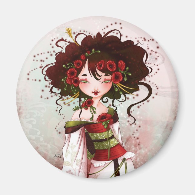 Íman Geisha papoila (Frente)