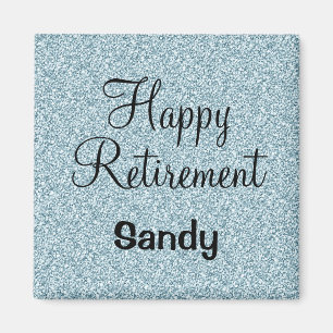 Íman Gelam Feliz Retirement Azul Silver Glitter Sparkle