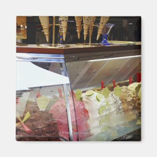 Íman Gelato italiano na vitrina