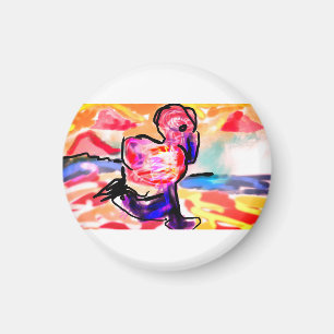 Íman Gema de flamingo rosa